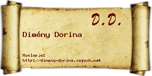 Dimény Dorina névjegykártya